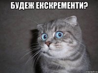 будеж екскременти? 