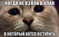 когда не взяли в клан в который хотел вступить