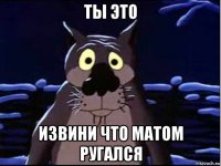 ты это извини что матом ругался