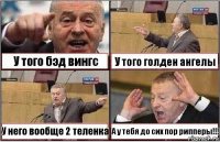 У того бэд вингс У того голден ангелы У него вообще 2 теленка А у тебя до сих пор рипперы!!!