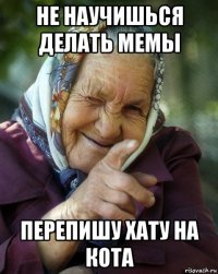 не научишься делать мемы перепишу хату на кота