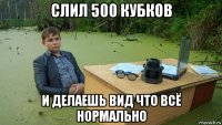 слил 500 кубков и делаешь вид что всё нормально