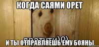 когда саями орет и ты отправляешь ему бояны