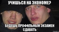 учишься на экономе? будешь профильный экзамен сдавать