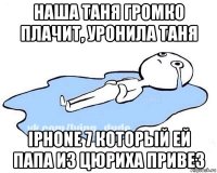 наша таня громко плачит, уронила таня iphone 7 который ей папа из цюриха привез