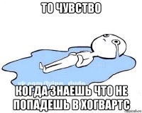 то чувство когда знаешь что не попадешь в хогвартс