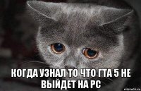  когда узнал то что гта 5 не выйдет на pc