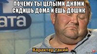 почему ты целыми днями сидишь дома и ешь дошик 