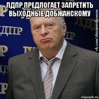 лдпр предлогает запретить выходные добжанскому 