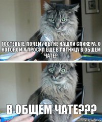 гостевые, почему вы не нашли спикера, о котором я просил еще в пятницу в общем чате? в общем чате???