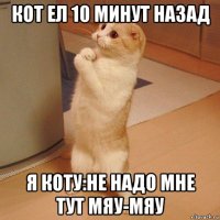 кот ел 10 минут назад я коту:не надо мне тут мяу-мяу