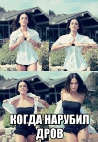  когда нарубил дров