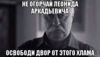 не огорчай леонида аркадьевича освободи двор от этого хлама