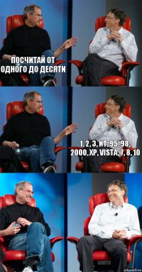 Посчитай от одного до десяти   1, 2, 3, NT, 95, 98, 2000, XP, Vista, 7, 8, 10  