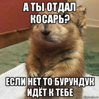 а ты отдал косарь? если нет то бурундук идёт к тебе