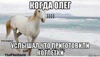 когда олег услышал что приготовили котлетки