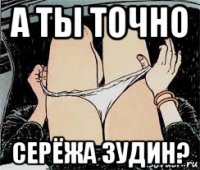 а ты точно серёжа зудин?