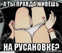 а ты правда живёшь на русановке?