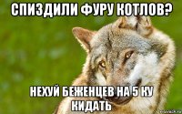 спиздили фуру котлов? нехуй беженцев на 5 ку кидать