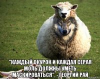  "каждый окурок и каждая серая моль должны уметь маскироваться", - георгий рай