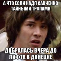 а что если надя савченко тайными тропами добралась вчера до лифта в донецке