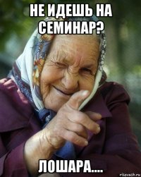 не идешь на семинар? лошара....