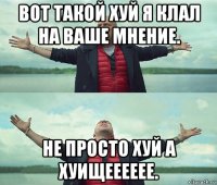 вот такой хуй я клал на ваше мнение. не просто хуй а хуищееееее.