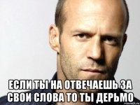  если ты на отвечаешь за свои слова то ты дерьмо