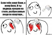 Если тебя зовут Ваня, а жену Алла. И ты видишь крошки на столе, разбросанные вещи по квартире...