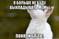 я больше не буду выкладывать мемы поняли бл*ть!