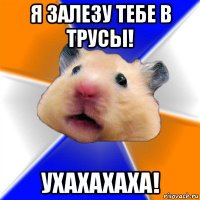 я залезу тебе в трусы! ухахахаха!