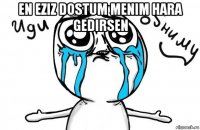 en eziz dostum menim hara gedirsen 