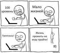 100 уровень Мало жизней Проигрыш! Жизнь прожить-не игру пройти!