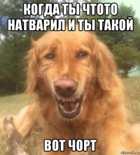 когда ты чтото натварил и ты такой вот чорт