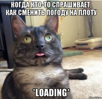 когда кто-то спрашивает, как сменить погоду на плоту *loading*