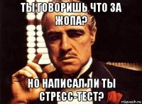 ты говоришь что за жопа? но написал ли ты стресс-тест?