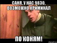 саня, у нас 9830, возможно криминал по коням!