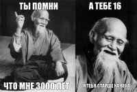 ты помни что мне 3000 лет а тебе 16 я тебя старше на века