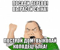 посади дерево! вырасти сына! построй дом! выкопай колодец! блеа!