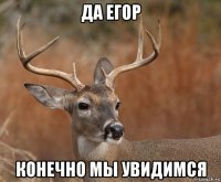 да егор конечно мы увидимся