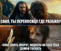 саня, ты переносицу где разбил? сука, опять упорот, надоело на себе тебя домой тоскать