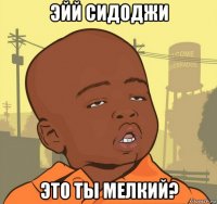 эйй сидоджи это ты мелкий?