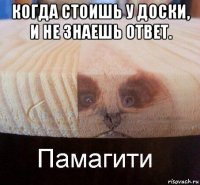 когда стоишь у доски, и не знаешь ответ. 