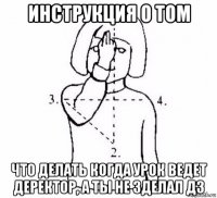 инструкция о том что делать когда урок ведет деректор, а ты не зделал дз