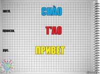 Chào t'ao Привет