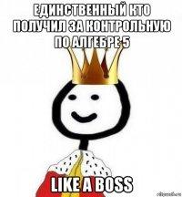 единственный кто получил за контрольную по алгебре 5 like a boss