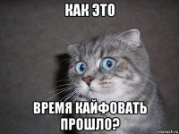 как это время кайфовать прошло?