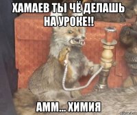 хамаев ты чё делашь на уроке!! амм... химия