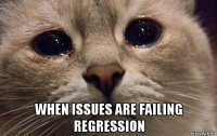  when issues are failing regression