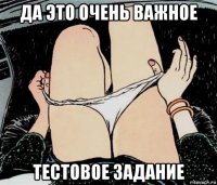 да это очень важное тестовое задание